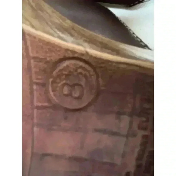 Fioni 90's Y2K Vintage, Brown Leather Floral Open Toe Heel 8.5 - Picture 9 of 9